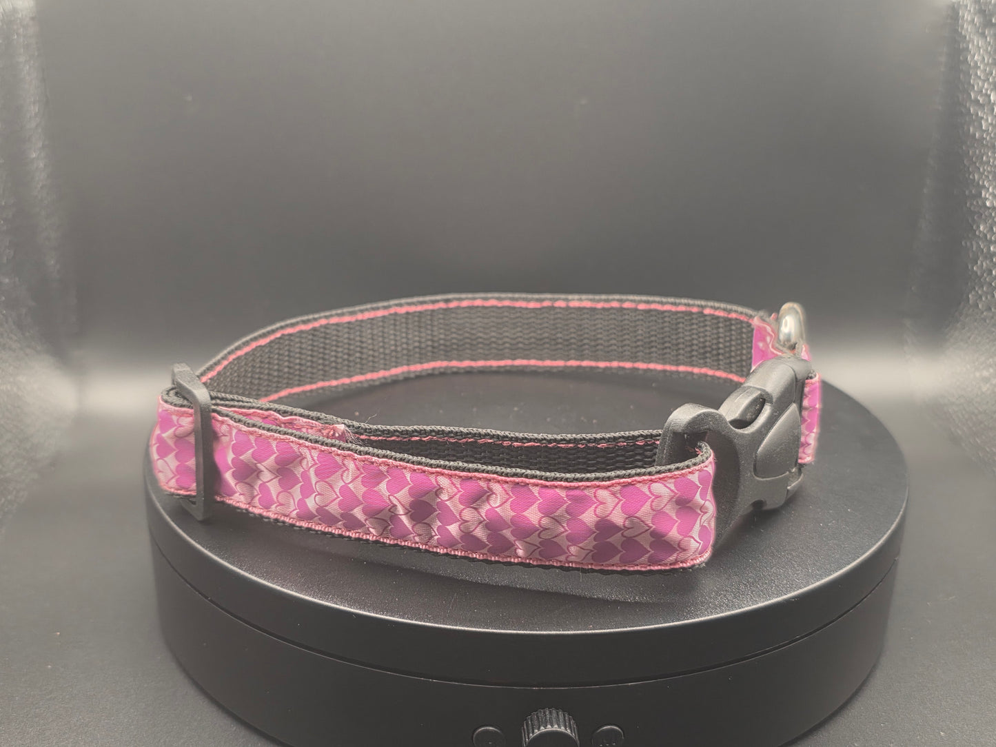 Pink Hearts Adjustable Dog Collar
