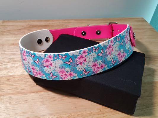 Pastel Floral Tapered Biothane Collar