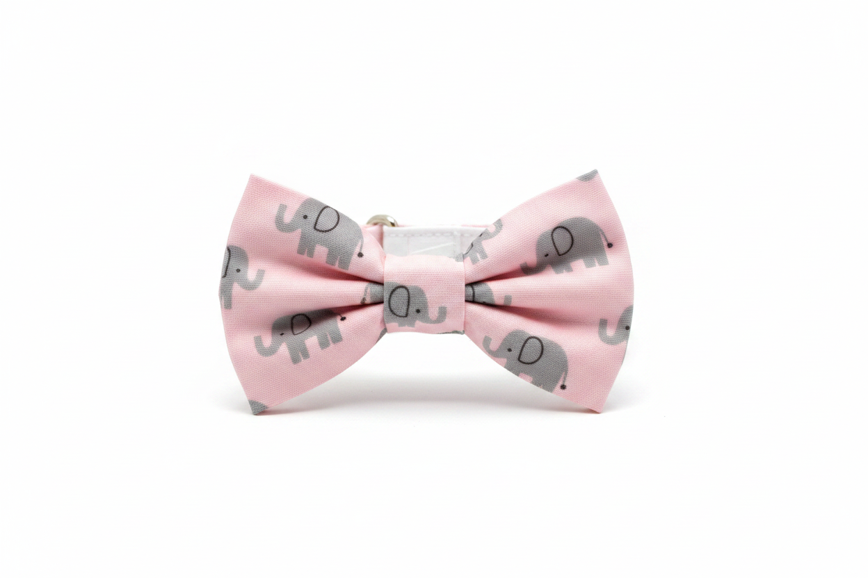 Pink Elephant Collar Bow