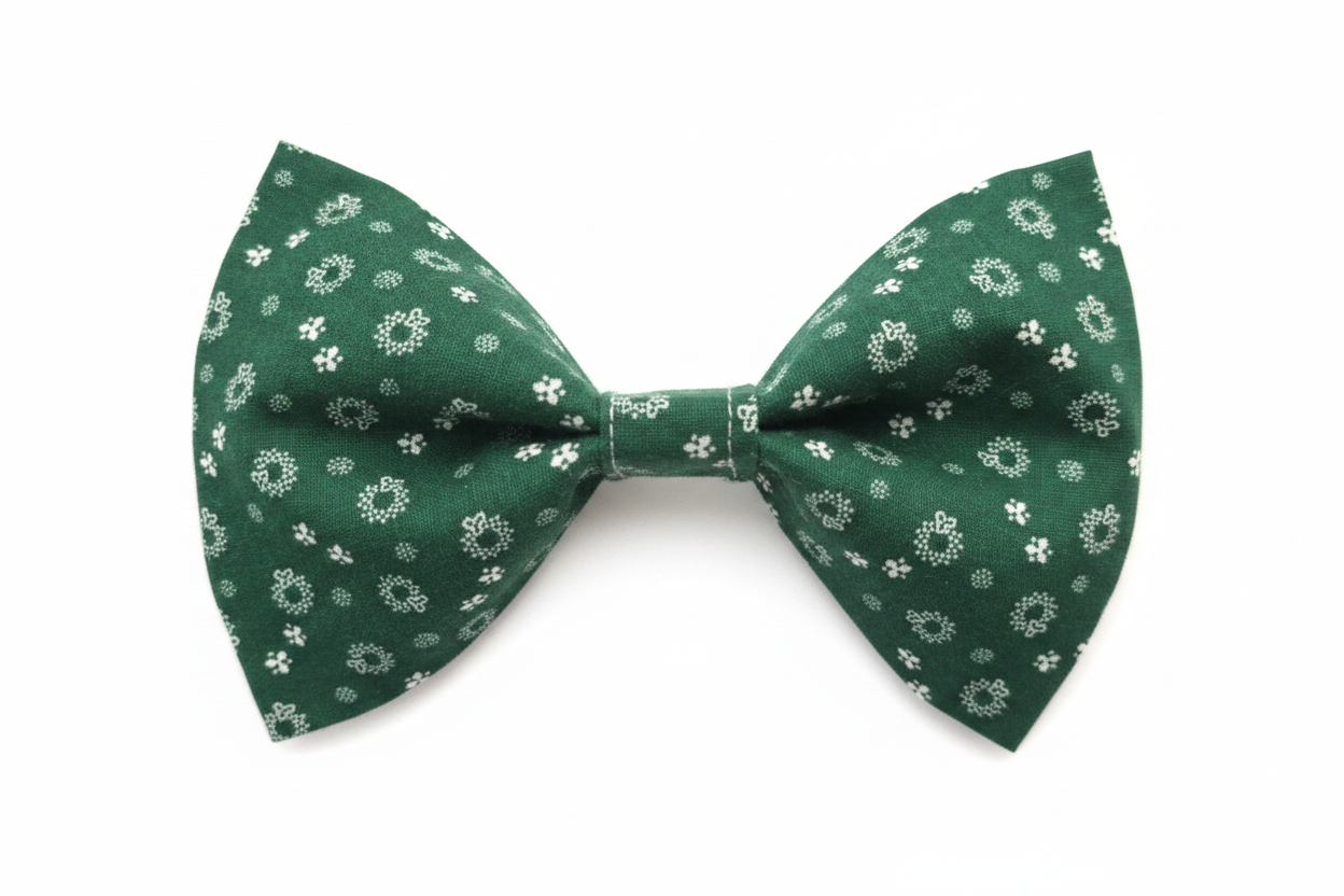 Green Floral Bow