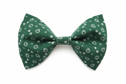Green Floral Bow