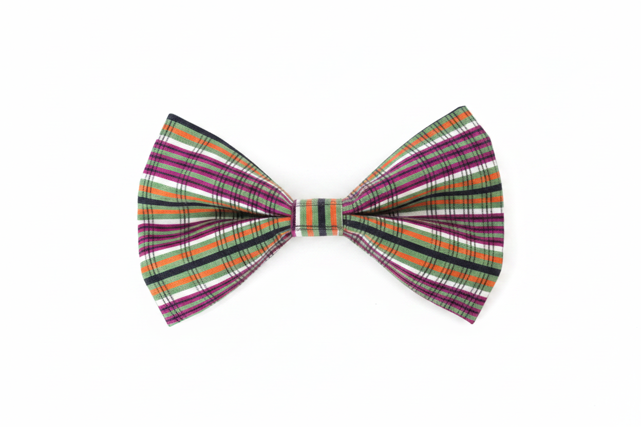 Multicolor Striped Bow
