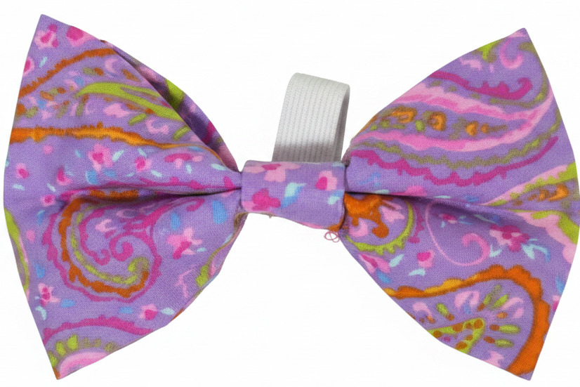 Purple Paisley Bow