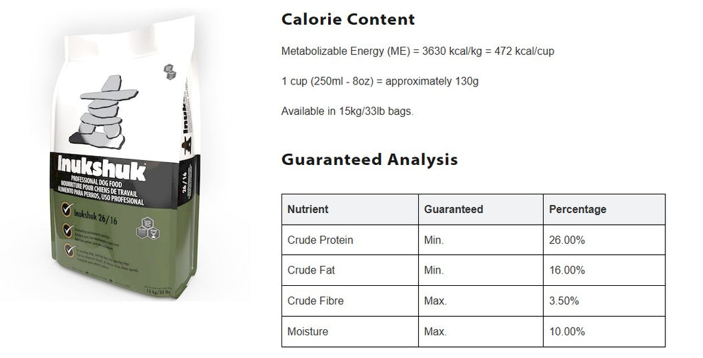 Inukshuk Professional Dog Food 26/16