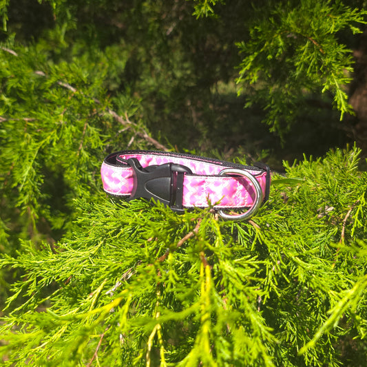 Pink Hearts Adjustable Dog Collar